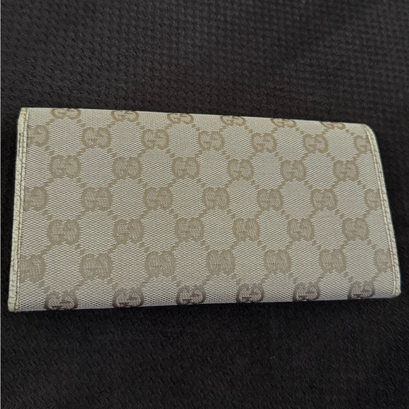 Gucci monogram GG bamboo jacquard canvas and leather continental snap wallet - Picture 4 of 16